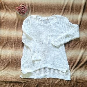 EILEEN FISHER mid-sleeve knit sweater white Medium